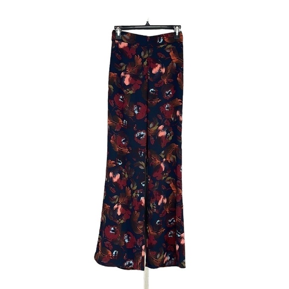 Leith Pants Blue Red Floral Palazzo Wide Leg Pull On Size XS - Picture 2 of 11